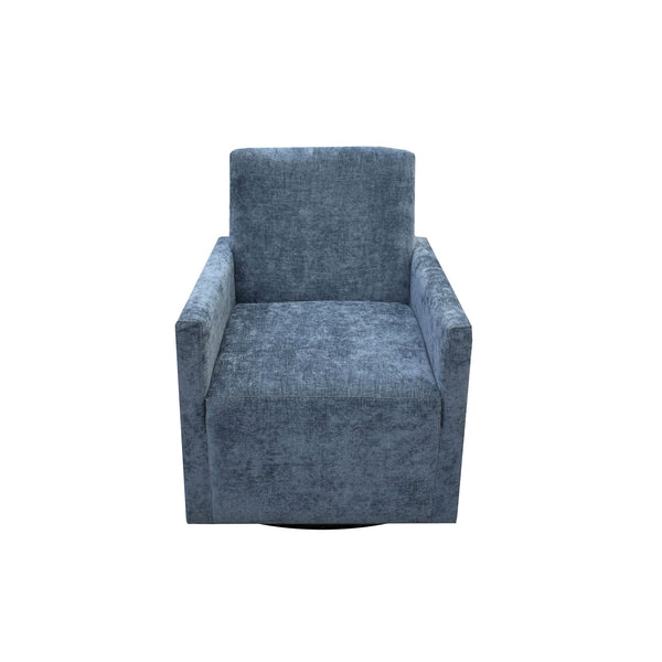 Lh Imports Riley Swivel Club Chair - Elegant Comfort And Modern Design For Your Stylish Home Décor Upgrade Blue Pine,Plywood,Metal,Pu Foam,100% Polyester Fabric Dav033-aqu