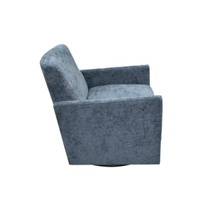 Lh Imports Riley Swivel Club Chair - Elegant Comfort And Modern Design For Your Stylish Home Décor Upgrade Blue Pine,Plywood,Metal,Pu Foam,100% Polyester Fabric Dav033-aqu