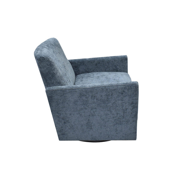 Lh Imports Riley Swivel Club Chair - Elegant Comfort And Modern Design For Your Stylish Home Décor Upgrade Blue Pine,Plywood,Metal,Pu Foam,100% Polyester Fabric Dav033-aqu