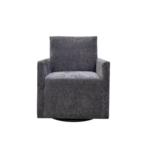 Lh Imports Riley Swivel Club Chair - Elegant Comfort And Modern Design For Your Stylish Home Décor Upgrade Gray Pine,Plywood,Metal,Pu Foam,100% Polyester Fabric Dav033-ebn