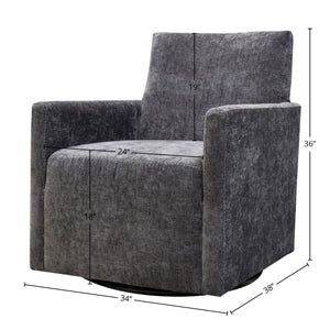 Lh Imports Riley Swivel Club Chair - Elegant Comfort And Modern Design For Your Stylish Home Décor Upgrade Gray Pine,Plywood,Metal,Pu Foam,100% Polyester Fabric Dav033-ebn