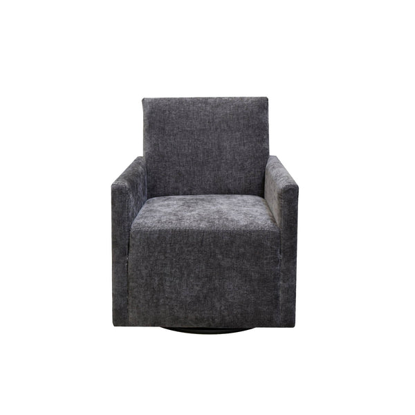 Lh Imports Riley Swivel Club Chair - Elegant Comfort And Modern Design For Your Stylish Home Décor Upgrade Gray Pine,Plywood,Metal,Pu Foam,100% Polyester Fabric Dav033-ebn