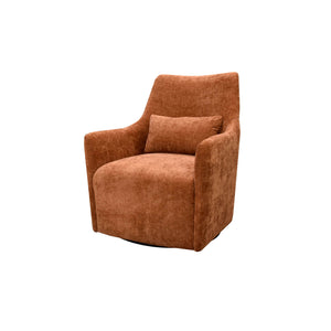 Lh Imports Lilith Swivel Chair - Stylish Brick Chenille Upholstery For Modern Home Décor And Comfort Orange Pine,Plywood,Metal,Pu Foam,100% Polyester Fabric Dav034-brk