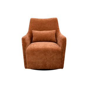 Lh Imports Lilith Swivel Chair - Stylish Brick Chenille Upholstery For Modern Home Décor And Comfort Orange Pine,Plywood,Metal,Pu Foam,100% Polyester Fabric Dav034-brk