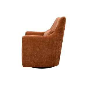 Lh Imports Lilith Swivel Chair - Stylish Brick Chenille Upholstery For Modern Home Décor And Comfort Orange Pine,Plywood,Metal,Pu Foam,100% Polyester Fabric Dav034-brk