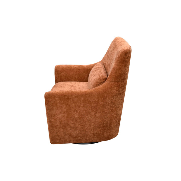 Lh Imports Lilith Swivel Chair - Stylish Brick Chenille Upholstery For Modern Home Décor And Comfort Orange Pine,Plywood,Metal,Pu Foam,100% Polyester Fabric Dav034-brk