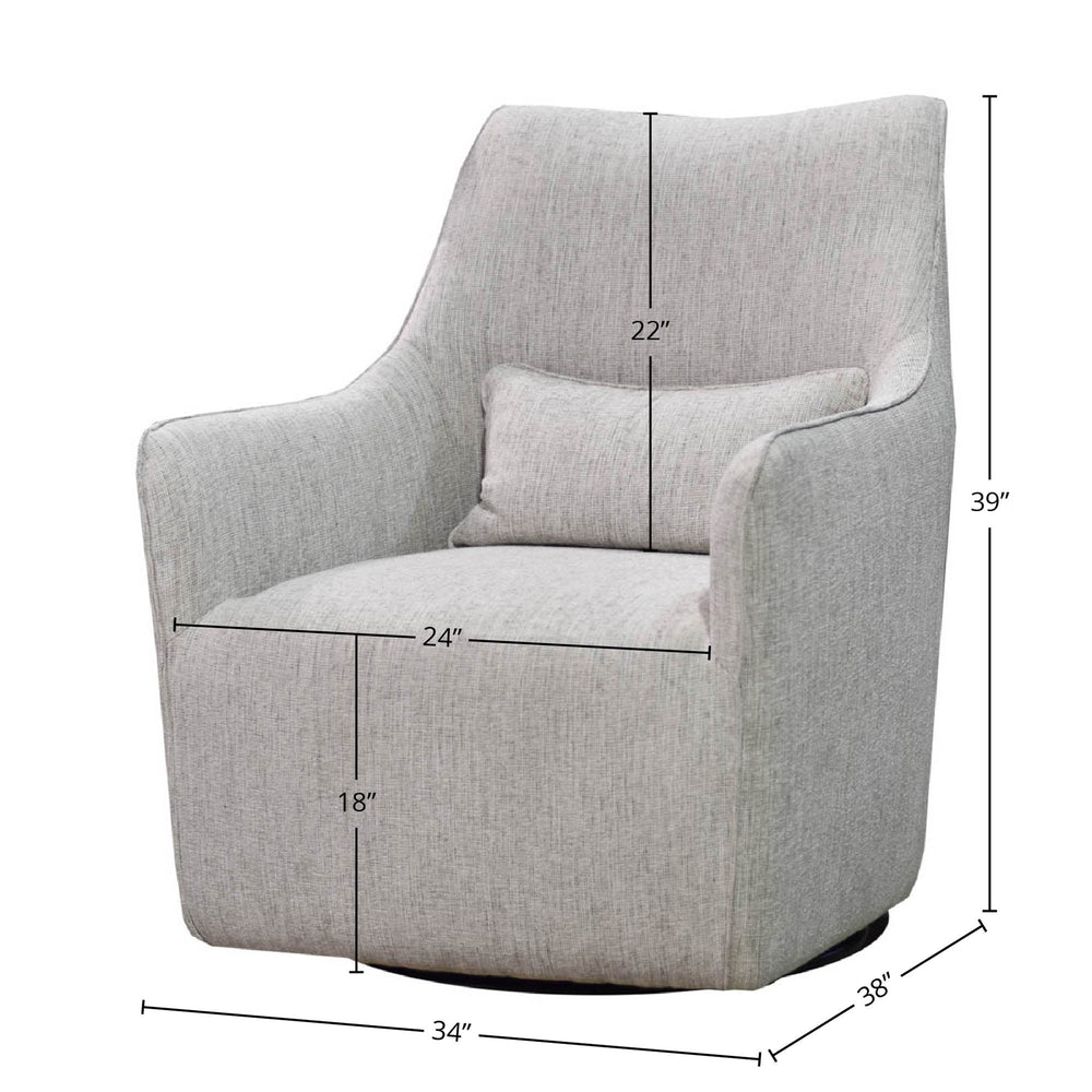 Lh Imports Lilith Swivel Chair - Stylish Brick Chenille Upholstery For Modern Home Décor And Comfort Beige Pine,Plywood,Metal,Pu Foam,100% Polyester Fabric Dav034-wl