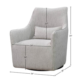 Lh Imports Lilith Swivel Chair - Stylish Brick Chenille Upholstery For Modern Home Décor And Comfort Beige Pine,Plywood,Metal,Pu Foam,100% Polyester Fabric Dav034-wl