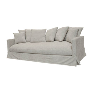 Lh Imports Boardwalk Sofa - Pebble: Luxurious 8-pillow Design, Modern West Coast Style For Effortless Elegance Grey ,Light Pine,Hardwood,Pu Foam,Goose Feather,Polyester Fiber,Polyester Dav035-pbl