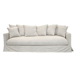 Lh Imports Boardwalk Sofa - Pebble: Luxurious 8-pillow Design, Modern West Coast Style For Effortless Elegance Grey ,Light Pine,Hardwood,Pu Foam,Goose Feather,Polyester Fiber,Polyester Dav035-pbl