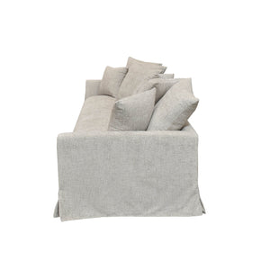 Lh Imports Boardwalk Sofa - Pebble: Luxurious 8-pillow Design, Modern West Coast Style For Effortless Elegance Grey ,Light Pine,Hardwood,Pu Foam,Goose Feather,Polyester Fiber,Polyester Dav035-pbl