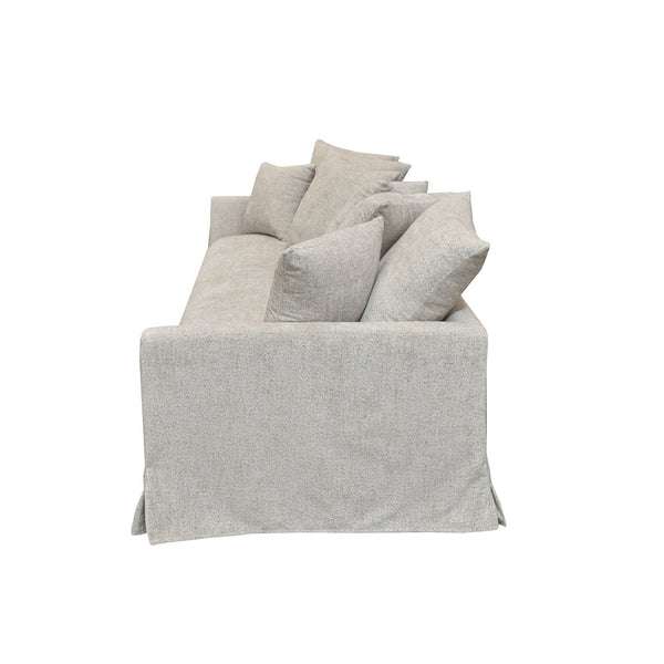 Lh Imports Boardwalk Sofa - Pebble: Luxurious 8-pillow Design, Modern West Coast Style For Effortless Elegance Grey ,Light Pine,Hardwood,Pu Foam,Goose Feather,Polyester Fiber,Polyester Dav035-pbl