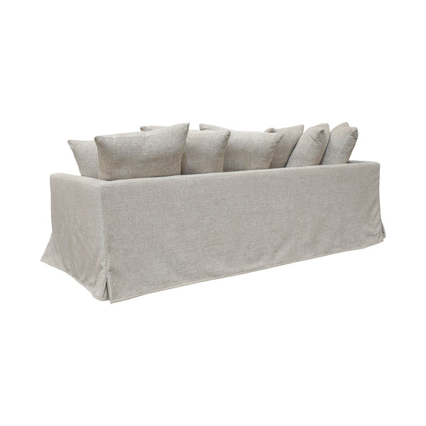 Lh Imports Boardwalk Sofa - Pebble: Luxurious 8-pillow Design, Modern West Coast Style For Effortless Elegance Grey ,Light Pine,Hardwood,Pu Foam,Goose Feather,Polyester Fiber,Polyester Dav035-pbl