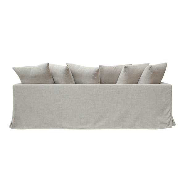 Lh Imports Boardwalk Sofa - Pebble: Luxurious 8-pillow Design, Modern West Coast Style For Effortless Elegance Grey ,Light Pine,Hardwood,Pu Foam,Goose Feather,Polyester Fiber,Polyester Dav035-pbl