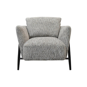 Lh Imports Beaux Club Chair - Stylish Granite Tweed Seating With Sleek Metal Legs For Ultimate Comfort Grey Polyester,Metal,Pine,Hardwood,Pu Foam Dav036-gtw