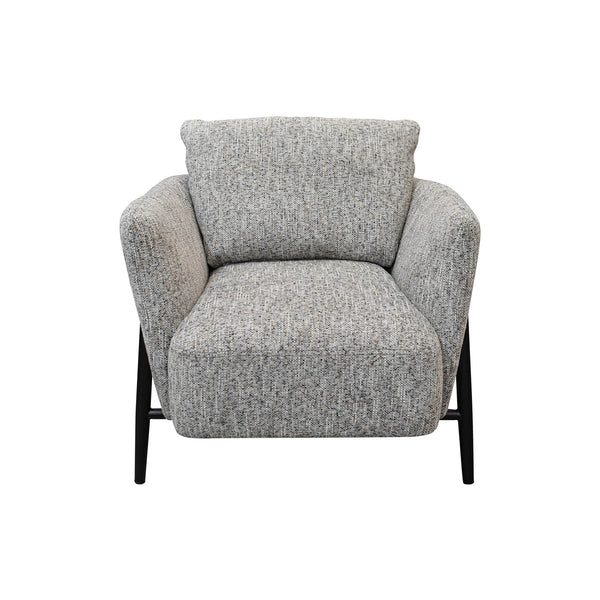 Lh Imports Beaux Club Chair - Stylish Granite Tweed Seating With Sleek Metal Legs For Ultimate Comfort Grey Polyester,Metal,Pine,Hardwood,Pu Foam Dav036-gtw