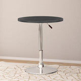CorLiving Maya Round Adjustable Pedestal Dining Table Black/Chrome DAW-500-T