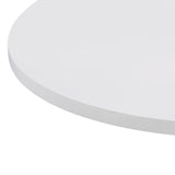 CorLiving Maya Round Adjustable Pedestal Dining Table White/Chrome DAW-510-T