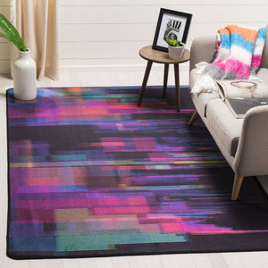 Safavieh Daytona Medium Rectangle Area Rug - Bold Black & Fuchsia Design, Durable, Washable, Oeko-tex Certified Black ,Fuchsia Polyester Day103f-5