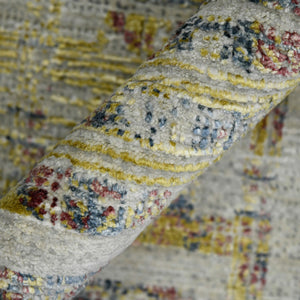 Dazzle Hand-knotted Wool Silk Geometric Rug for Elegant Living Room and Bedroom Decor