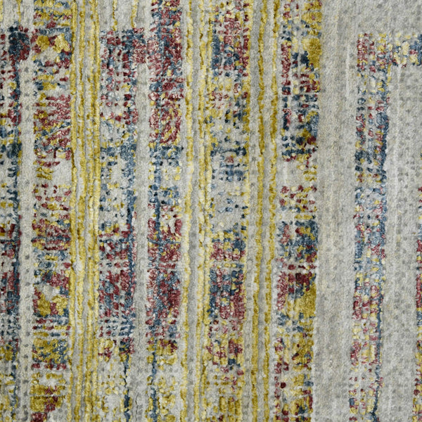 Dazzle Hand-knotted Wool Silk Geometric Rug for Elegant Living Room and Bedroom Decor