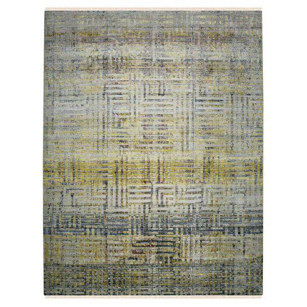 AMER Rugs Dazzle Hand-knotted Wool Silk Geometric Rug for Elegant Living Room and Bedroom Decor 8' X 10' DAZ1130810