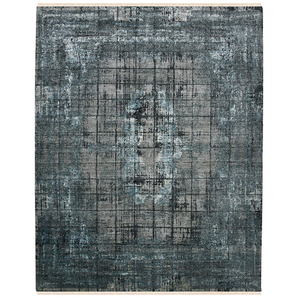 AMER Rugs Dazzle Hand-knotted Wool Silk Area Rug Transitional Abstract Low Pile Accent DAZ1230203