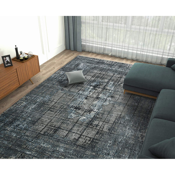 Dazzle Hand-knotted Wool Silk Area Rug Transitional Abstract Low Pile Accent