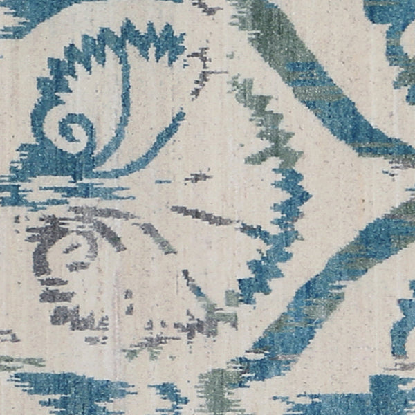 Dazzle Hand-knotted Wool Silk Area Rug Ivory Floral Transitional Living Room Accent