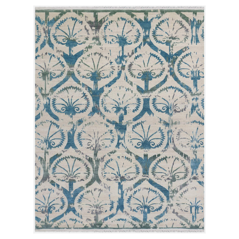 AMER Rugs Dazzle Hand-knotted Wool Silk Area Rug Ivory Floral Transitional Living Room Accent 8' x 10' DAZ30810