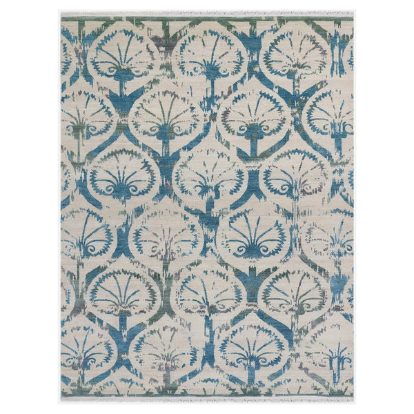 AMER Rugs Dazzle Hand-knotted Wool Silk Area Rug Ivory Floral Transitional Living Room Accent 8' x 10' DAZ30810