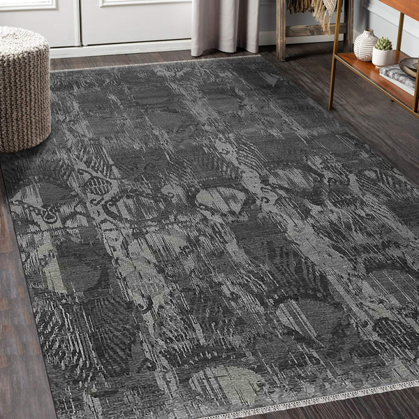 Dazzle Wool Silk Hand-knotted Abstract Area Rug Artisan Crafted Low Pile for Modern Spaces