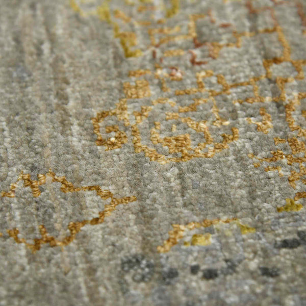 Dazzle Hand-knotted Wool Silk Geometric Area Rug Artisan Crafted for Modern Living Spaces