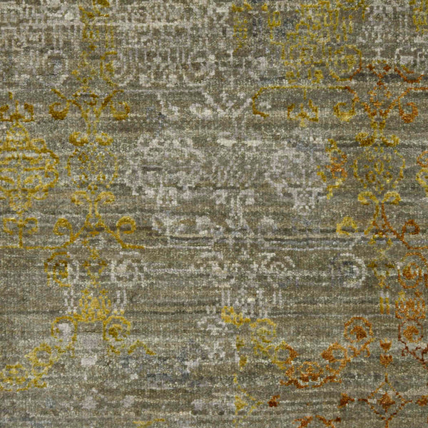 Dazzle Hand-knotted Wool Silk Geometric Area Rug Artisan Crafted for Modern Living Spaces