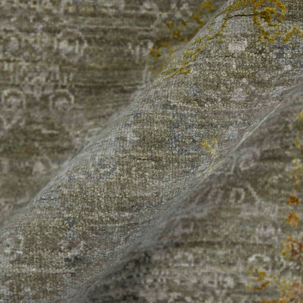 Dazzle Hand-knotted Wool Silk Geometric Area Rug Artisan Crafted for Modern Living Spaces