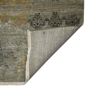 Dazzle Hand-knotted Wool Silk Geometric Area Rug Artisan Crafted for Modern Living Spaces