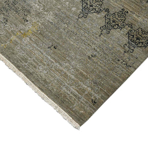 Dazzle Hand-knotted Wool Silk Geometric Area Rug Artisan Crafted for Modern Living Spaces