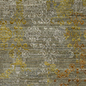 Dazzle Hand-knotted Wool Silk Geometric Area Rug Artisan Crafted for Modern Living Spaces