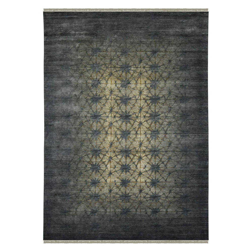AMER Rugs Dazzle Hand-knotted Wool Silk Area Rug Abstract Graphite Accent for Living Room DAZ950203