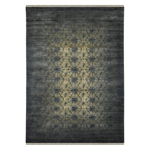 AMER Rugs Dazzle Hand-knotted Wool Silk Area Rug Abstract Graphite Accent for Living Room DAZ950203