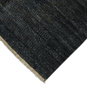 Dazzle Hand-knotted Wool Silk Area Rug Abstract Graphite Accent for Living Room