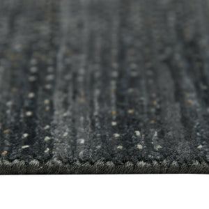 Dazzle Hand-knotted Wool Silk Area Rug Abstract Graphite Accent for Living Room