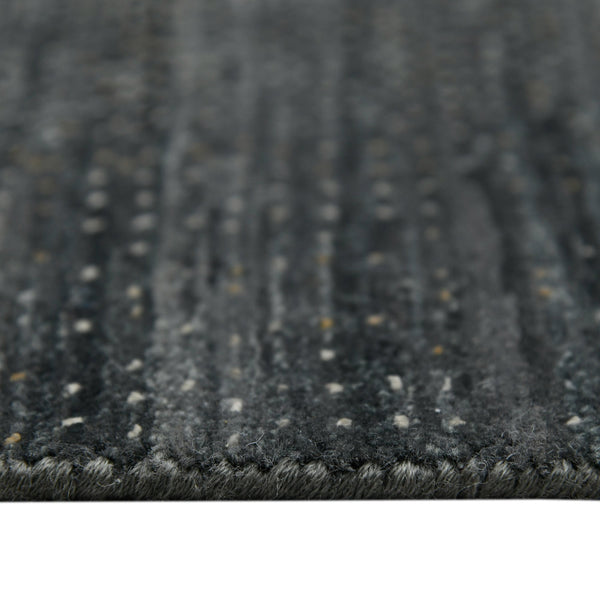 Dazzle Hand-knotted Wool Silk Area Rug Abstract Graphite Accent for Living Room