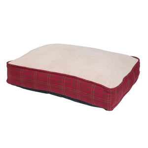 Hiend Accents Cascade Lodge Houndstooth Dog Bed: Luxurious Comfort And Rustic Style For Your Furry Friend's Haven Red,Brown Cover, 90% Polyester,10% Cotton,Fill, 100% Polyester,Liner, 100% Polyester Db1845
