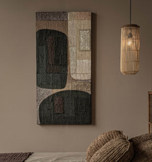 Lh Imports D-bodhi Modern Artwork - New Dawn Collection, Eco-friendly Decor From Reclaimed Materials Brown Reclaimed Wood,Rice Bags,Reused Jute Fabric Dba121
