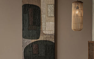 Lh Imports D-bodhi Modern Artwork - New Dawn Collection, Eco-friendly Decor From Reclaimed Materials Brown Reclaimed Wood,Rice Bags,Reused Jute Fabric Dba121