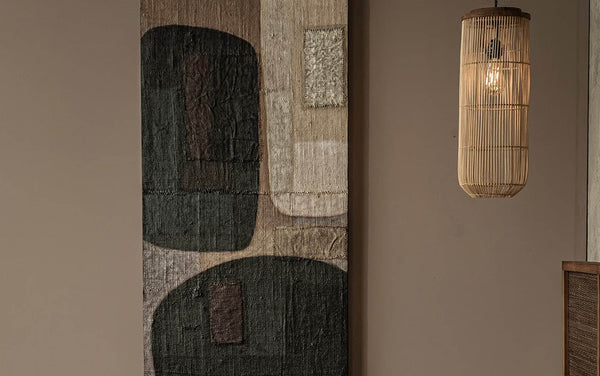 Lh Imports D-bodhi Modern Artwork - New Dawn Collection, Eco-friendly Decor From Reclaimed Materials Brown Reclaimed Wood,Rice Bags,Reused Jute Fabric Dba121