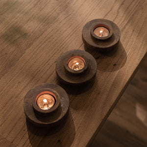 Lh Imports D-bodhi Ring Candle Holder - Handcrafted Indonesian Wood Grain For Elegant Home Décor & Style Brown Teak Wood Dba146-wg
