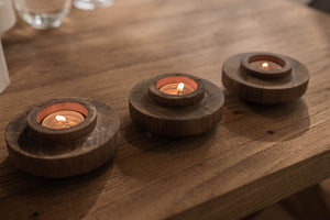 Lh Imports D-bodhi Ring Candle Holder - Handcrafted Indonesian Wood Grain For Elegant Home Décor & Style Brown Teak Wood Dba146-wg