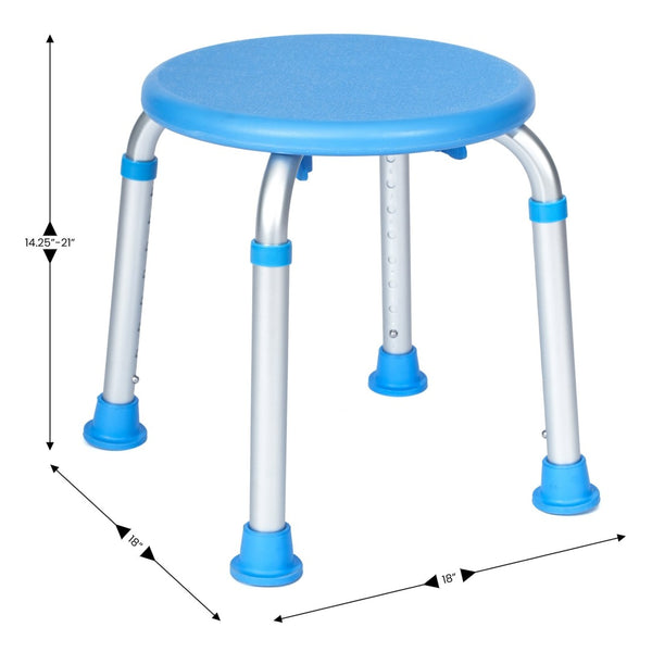 English Elm HERCULES Adjustable Bath & Shower Stool - Tool-Free Assembly, 300 lbs Capacity, Safe & Durable Support Blue DC-HY3400L-BLU-GG